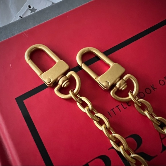 Antique Gold Oval Shoulder Chain Strap 16, 18, 20, 47 Inch - Picture 4 of 8